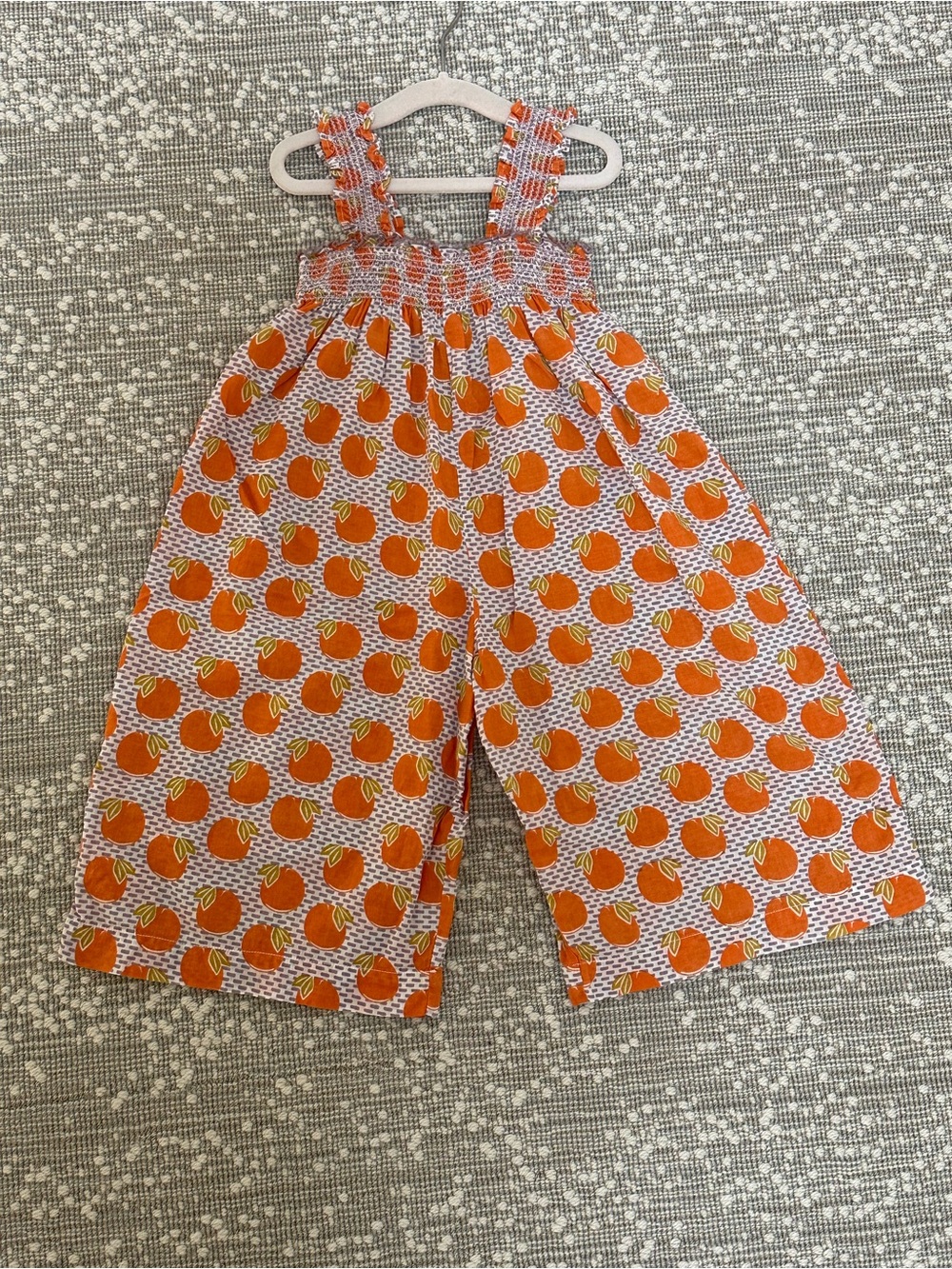 🍊 Pink Chicken 2Y Orange Print Jumpsuit